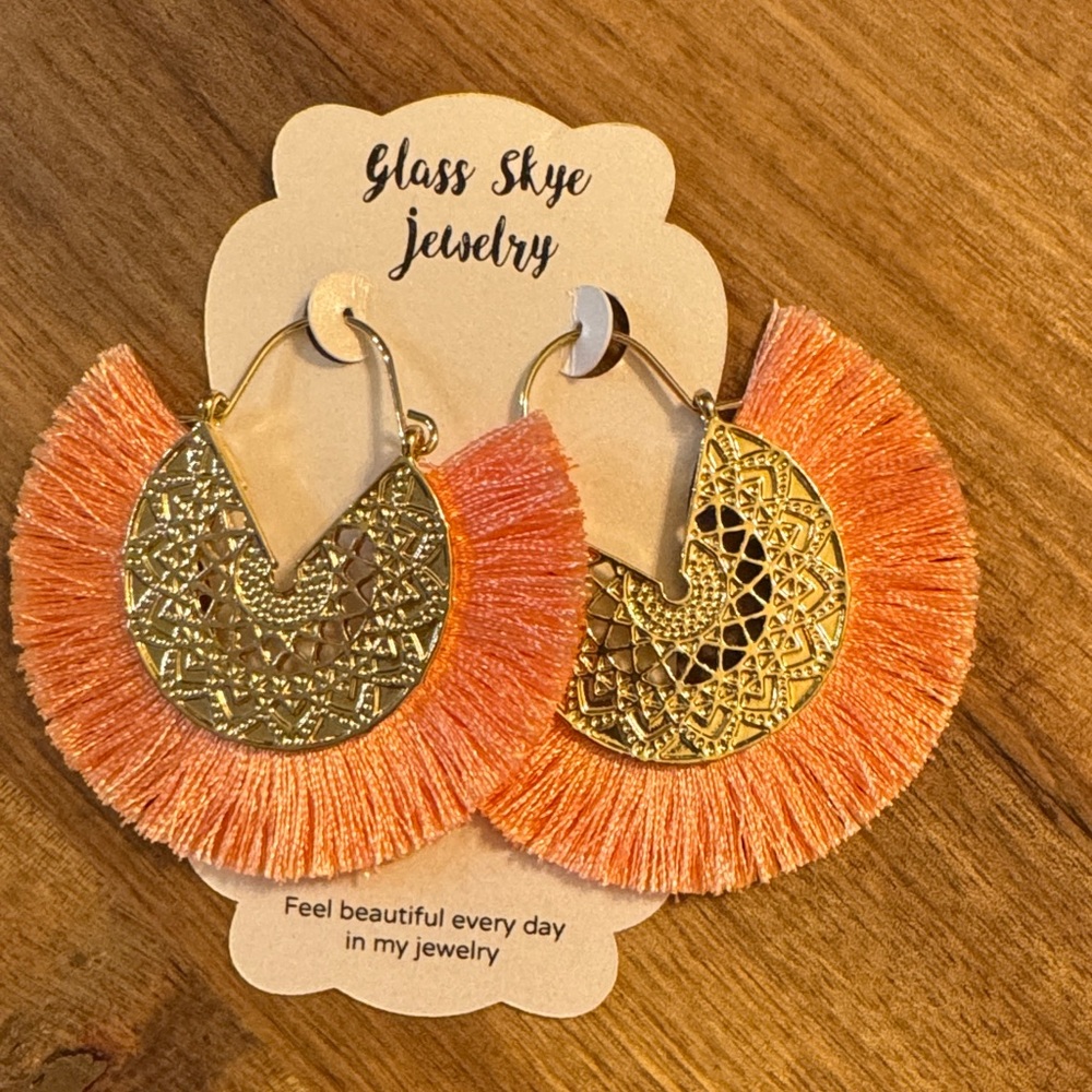 Light Pink and Gold Earrings